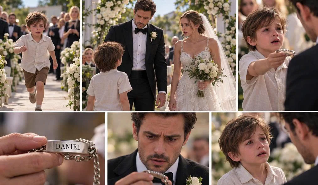 Le petit garçon a interrompu le mariage — et le bracelet portant le nom de Daniel a réveillé un secret vieux de sept ans