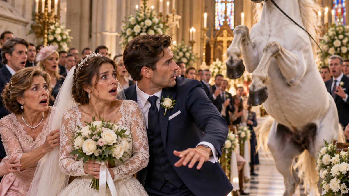 Le cheval blanc a interrompu le mariage — et le secret de Claire a tout bouleversé